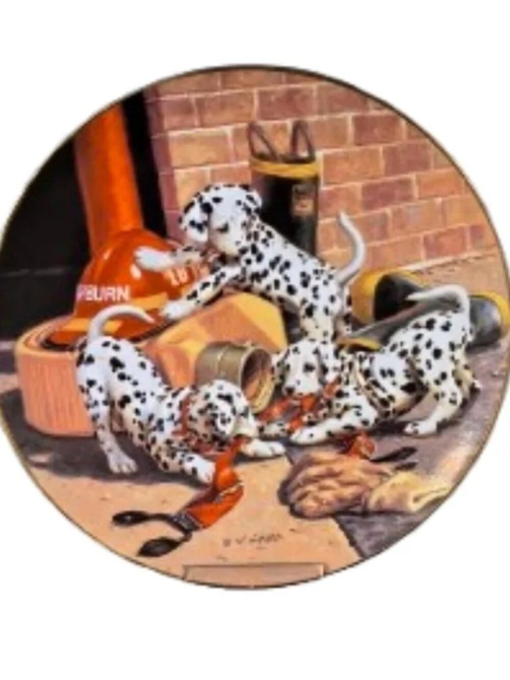 Hamilton Collection "Where's The Fire?" Jim Lamb Vintage Dalmatian Plate 1993.